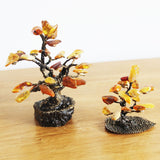 Strikingly beautiful Amber Tree Ornaments mounted on marble