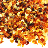 Polished Muliticolour Moon Shape Baltic Amber Beads with double hole.