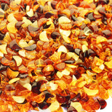 Polished Muliticolour Moon Shape Baltic Amber Beads with double hole.