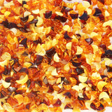 Polished Muliticolour Moon Shape Baltic Amber Beads with double hole.