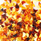 Polished Muliticolour Moon Shape Baltic Amber Beads with double hole.