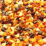 Polished Muliticolour Moon Shape Baltic Amber Beads with double hole.