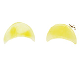 Baltic Amber Stud Earrings - Moons