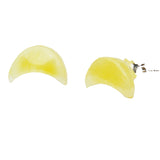 Baltic Amber Stud Earrings - Moons