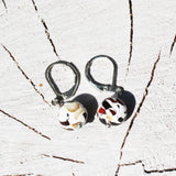 Baltic Amber Dalmatian Pattern Earrings