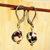Baltic Amber Dalmatian Pattern Earrings