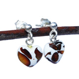 Baltic Amber Dalmatian Pattern Earrings