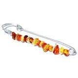 Simple Hand Crafted Amber Bead Pin