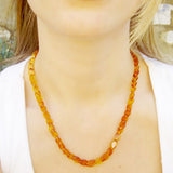 Gorgeous Overlapping Handcrafted Baltic Amber Bead Necklace