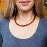 Gorgeous Overlapping Handcrafted Baltic Amber Bead Necklace