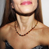 Gorgeous Overlapping Handcrafted Baltic Amber Bead Necklace