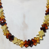 Gorgeous Overlapping Baltic Amber Square Bead Necklace