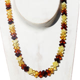 Gorgeous Overlapping Baltic Amber Square Bead Necklace