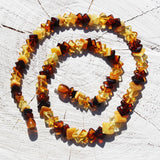 Gorgeous Overlapping Baltic Amber Square Bead Necklace