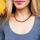 Gorgeous Overlapping Baltic Amber Square Bead Necklace