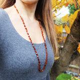 Long Amber Drop Necklace. Be in style!!! 31inch.