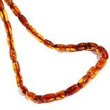 Cognac Baltic Amber tube shape amber Necklace, comes in a lovely gift box