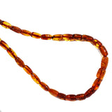 Cognac Baltic Amber tube shape amber Necklace, comes in a lovely gift box