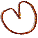 Cognac Baltic Amber tube shape amber Necklace, comes in a lovely gift box