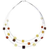 Charming Three Wires Illusion Necklace - Squares