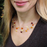Charming Three Wires Illusion Necklace - Squares