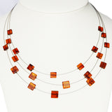 Charming Three Wires Illusion Necklace - Squares