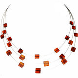 Charming Three Wires Illusion Necklace - Squares