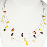 Charming Three Wires Illusion Necklace - Teardrops