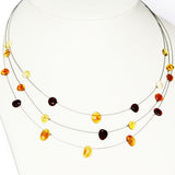 Genuine Baltic Amber Illusion Necklace - Uneven Shapes