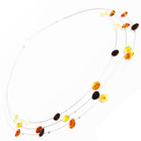 Genuine Baltic Amber Illusion Necklace - Uneven Shapes