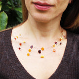 Genuine Baltic Amber Illusion Necklace - Uneven Shapes