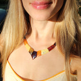 Stunning Baltic Cognac Amber Necklace - Cleopatra Style
