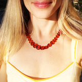 Fabulous Mixed Amber Discs Necklace