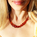 Fabulous Mixed Amber Discs Necklace