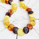 Fabulous Mixed Amber Discs Necklace