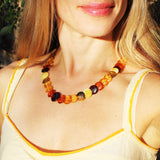 Fabulous Mixed Amber Discs Necklace