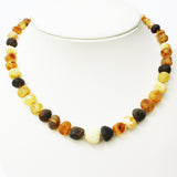 Round Bead Baltic Multicolour Amber Necklace