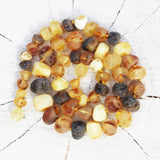 Round Bead Baltic Multicolour Amber Necklace