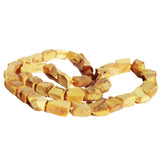 Unpolished Honey Butterscotch Amber Necklace - Cubes