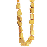 Unpolished Honey Butterscotch Amber Necklace - Cubes