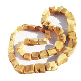 Unpolished Honey Butterscotch Amber Necklace - Cubes