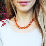 Beautiful Olive Baltic Amber Shape Bead Necklaces