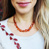 Beautiful Olive Baltic Amber Shape Bead Necklaces