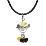 Amber Pendant - Amber Bird With Cord Necklace
