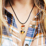 Amber Pendant - Amber Bird With Cord Necklace