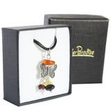 Amber Pendant - Amber  Butterfly With Cord Necklace