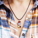 Amber Pendant - Amber  Butterfly With Cord Necklace