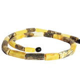 Unpolished Butterscotch Grey Amber Tube Necklace