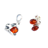 Honey Baltic Amber Silver Pendant - LITTLE RABBIT, 925 sterling silver