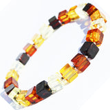 Beautiful Unpolished or Polished Baltic Amber Bracelet CUBES